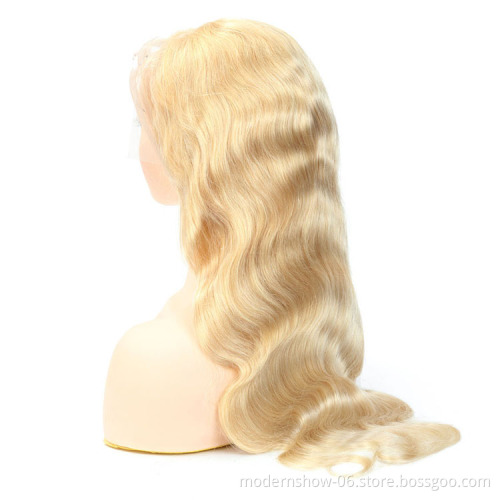 High Quality Virgin Human Hair 613 Blonde Highlight Body Wave Human Hair Lace Frontal Wig, 613 Transparent Swiss Lace Front Wigs